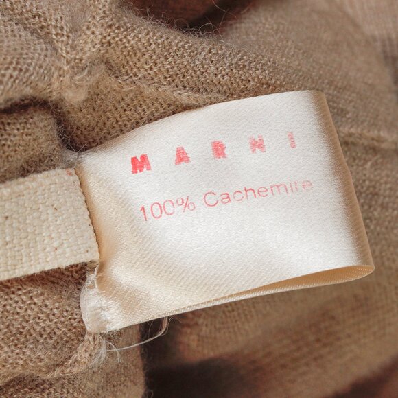 Marni Oatmeal Brown Cashmere V-Neck Cardigan - Picture 8 of 9